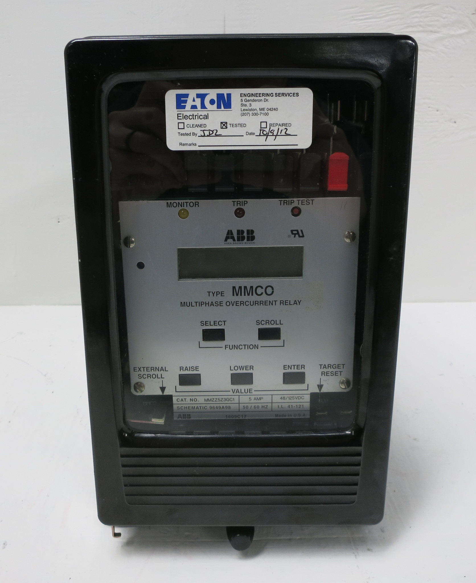 ABB MMZZ5Z3GC1 Type MMCO Multiphase Overcurrent Relay 5A 48/125 VDC